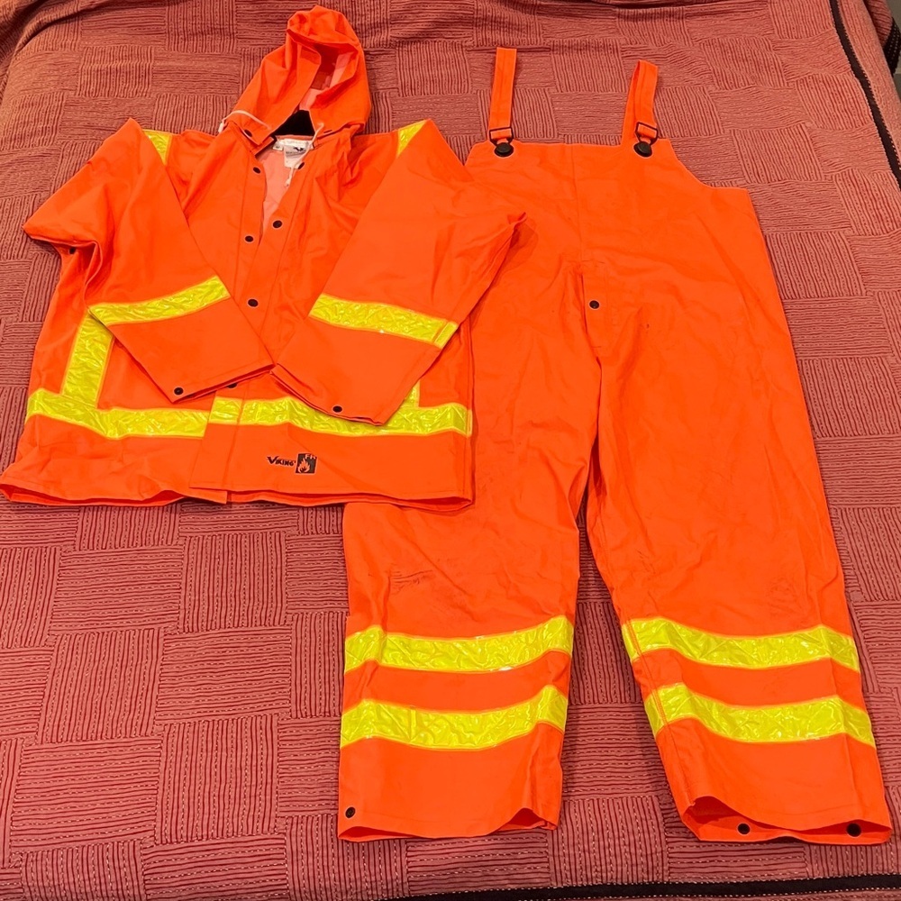 Viking high viz medium Raincoat / (overall) rain pants Set
